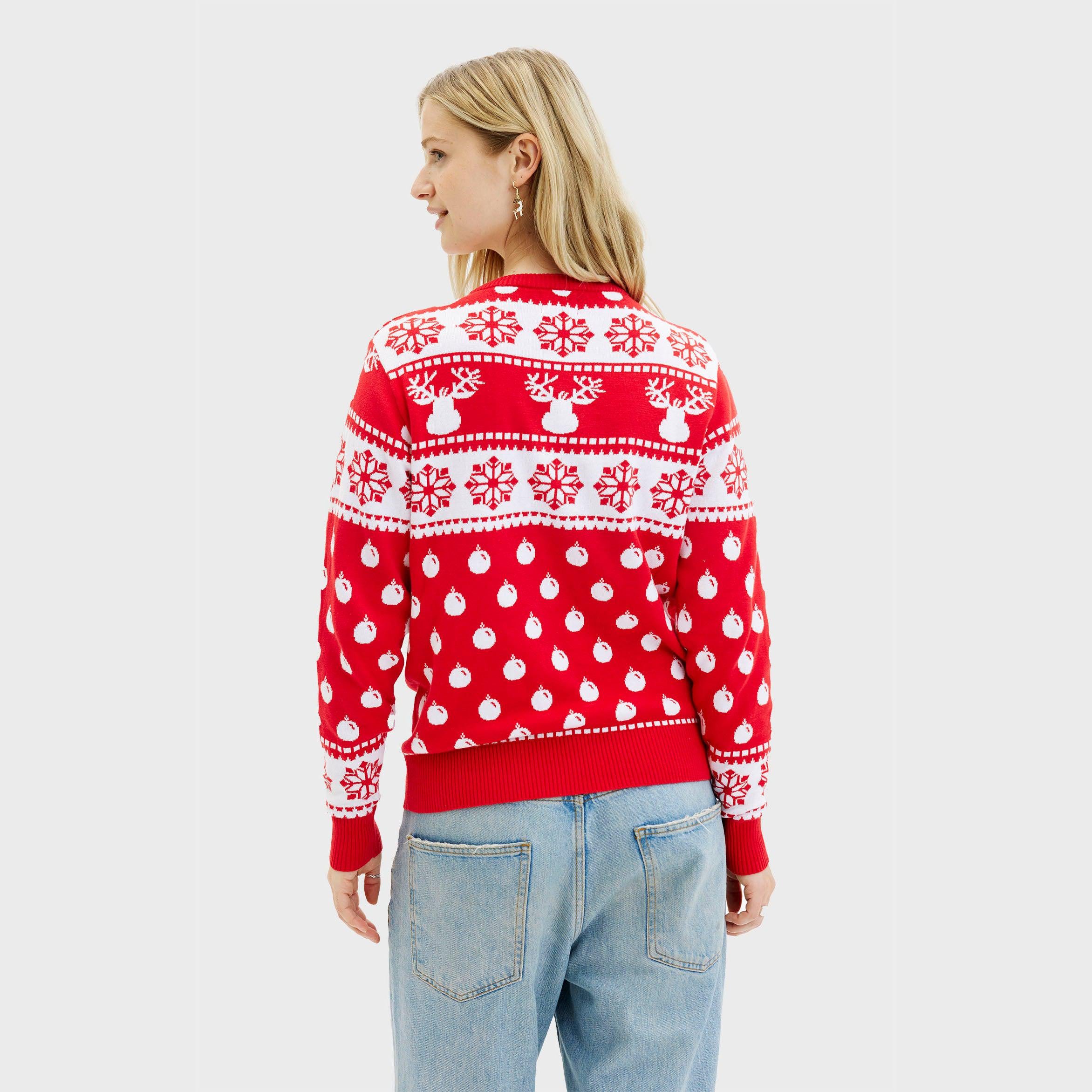 Der Klassische Weihnachtspullover Rot - Damen.